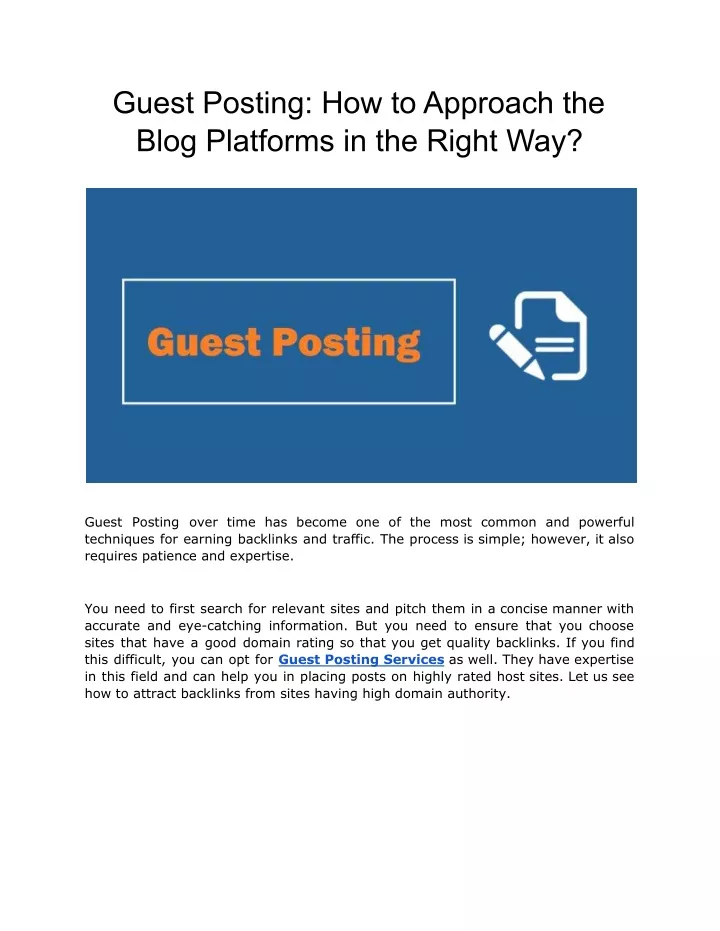 guest posting how to approach the blog platforms