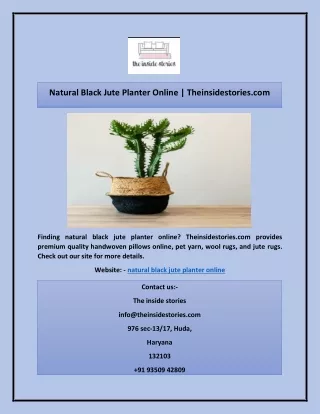 Natural Black Jute Planter Online | Theinsidestories.com