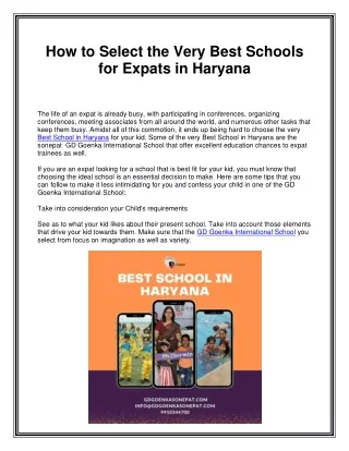 how to select the very best schools for expats