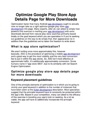 optimize google play store app details page