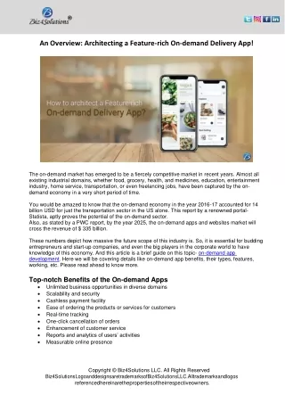 an overview architecting a feature rich on demand
