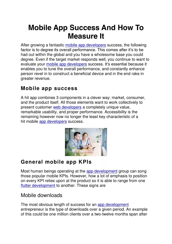 mobile app success and how to measure it
