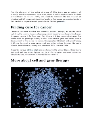 can cell and gene therapy treatment be a reality