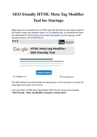 seo friendly html meta tag modifier tool