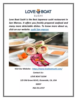 Sushi San Marcos | Loveboatsushi.com