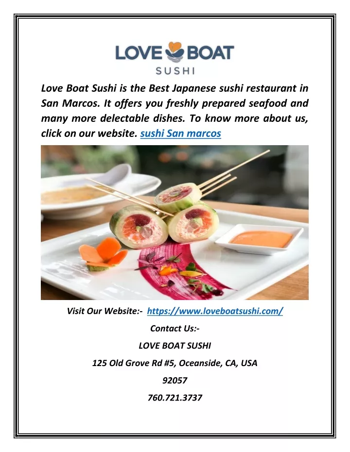 love boat sushi is the best japanese sushi