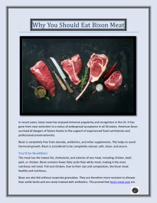 why you should eat bison meat