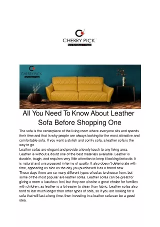 Article on Leather sofa