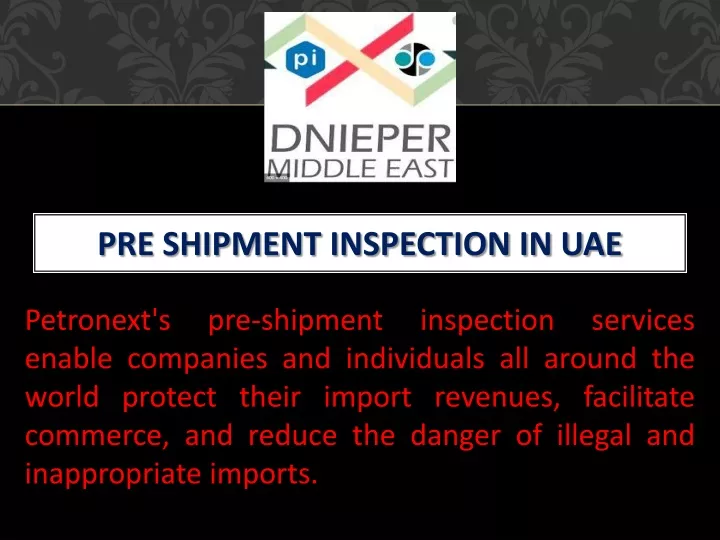 pre shipment inspection in uae