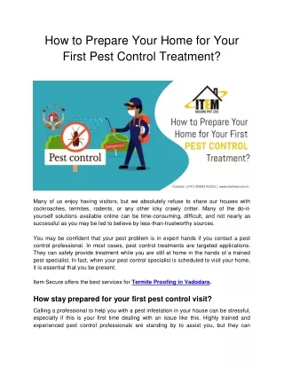 how to prepare your home for your first pest