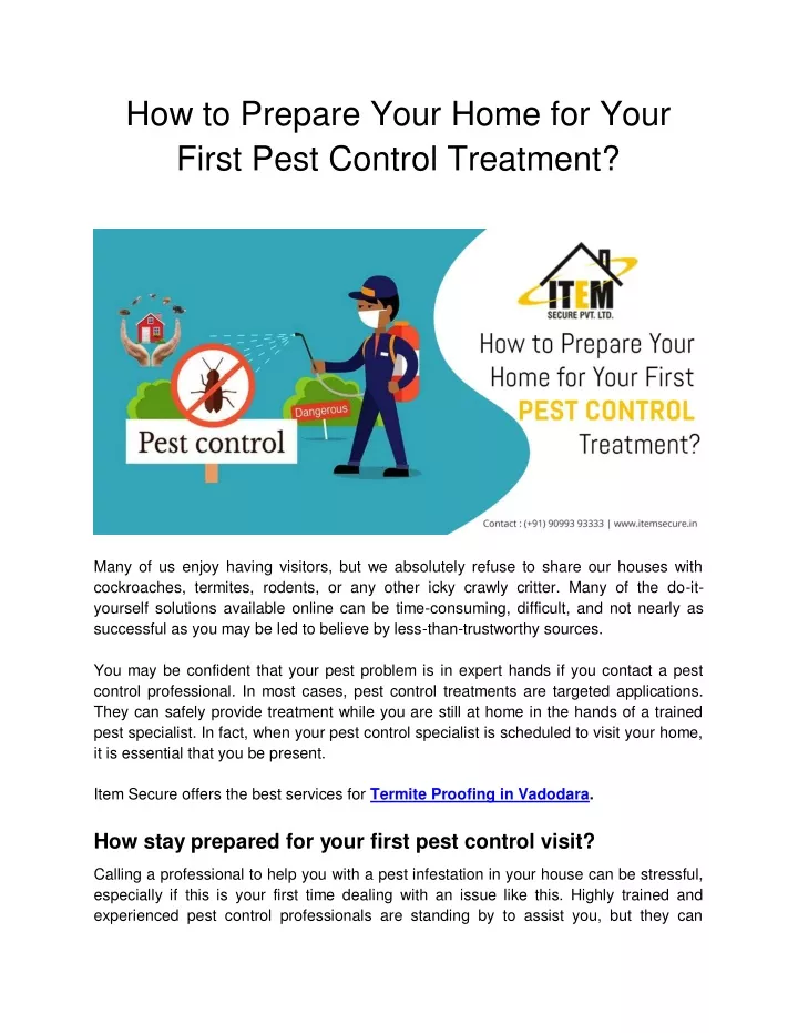 how to prepare your home for your first pest