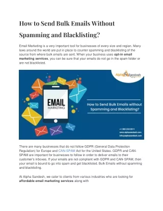 how to send bulk emails without