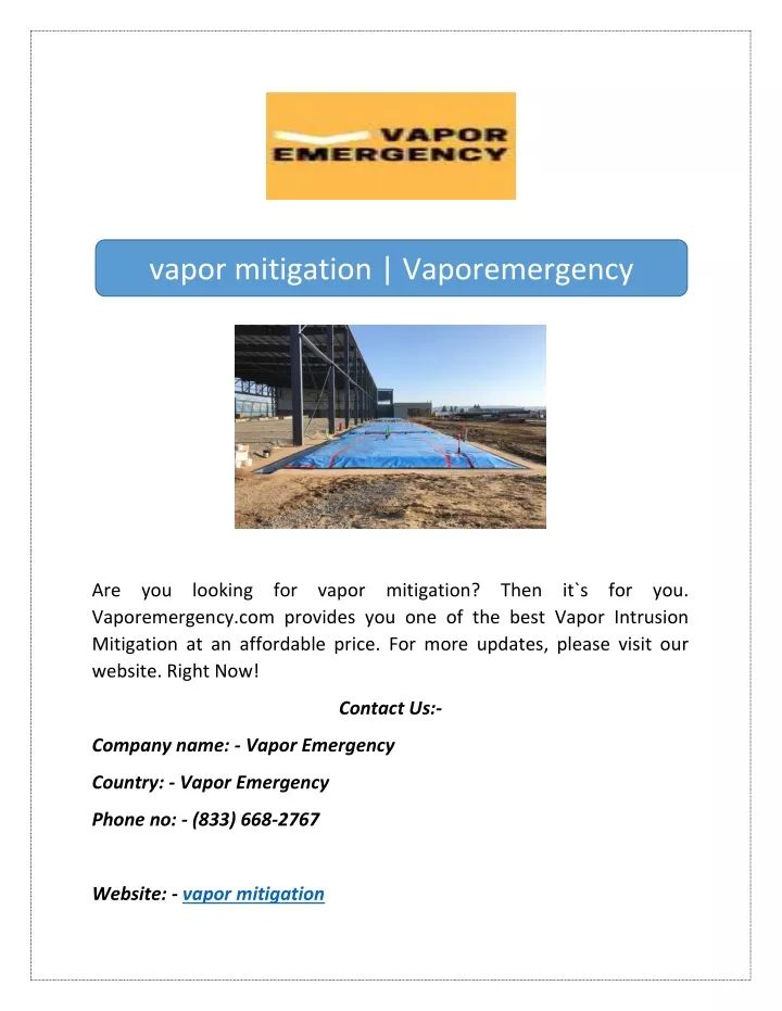 vapor mitigation vaporemergency