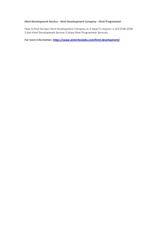 html development service html development company