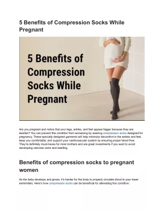 5 benefits of compression socks while pregnant
