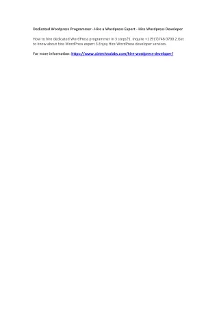 dedicated wordpress programmer hire a wordpress
