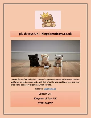 plush toys UK | Kingdomoftoys.co.uk