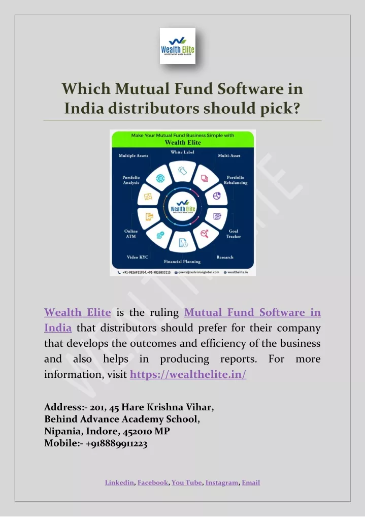 which mutual fund software in india distributors