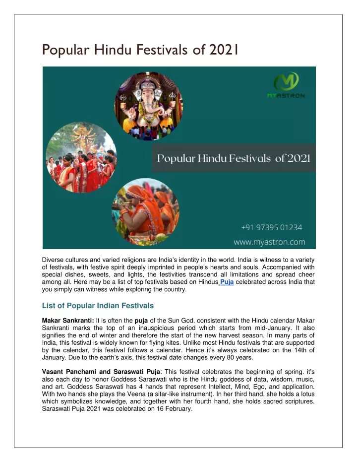 popular hindu festivals of 2021