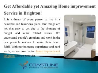 Get Affordable yet Amazing Home improvement Service in Brighton!