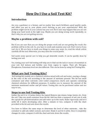 how do i use a soil test kit