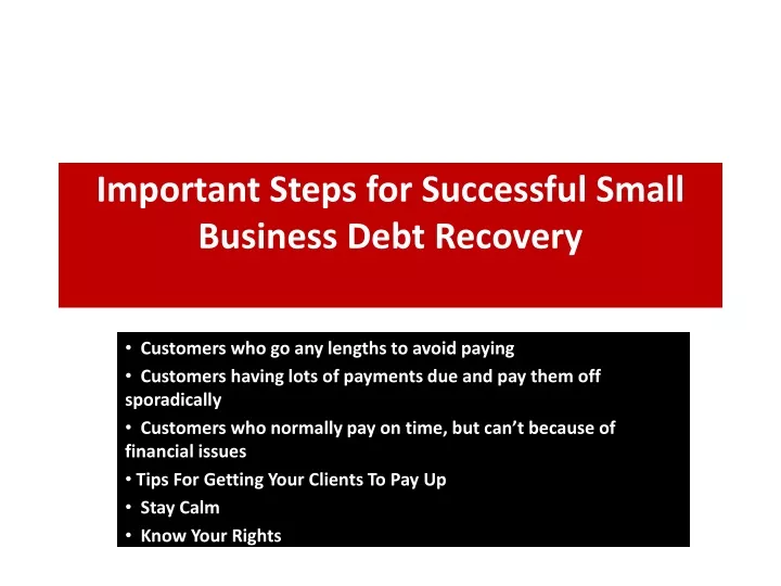 important steps for successful small business debt recovery