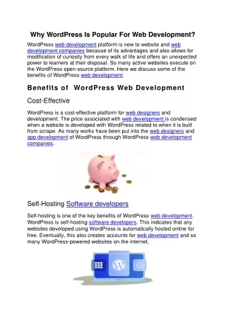why wordpress is popular for web development