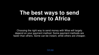 The best ways to send money to Africa