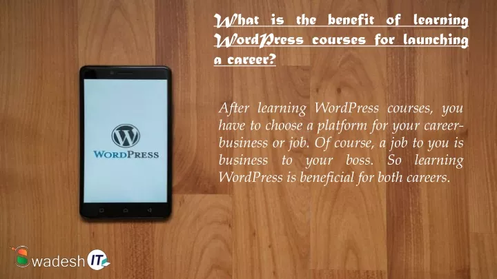 what is the benefit of learning wordpress courses