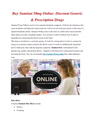 Buy Suminat 50mg Online-Discount Generic & Prescription Drugs