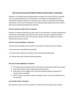 how can you succeed and make the most of solar