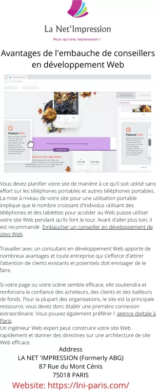 Avantages de l'embauche de conseillers en développement Web