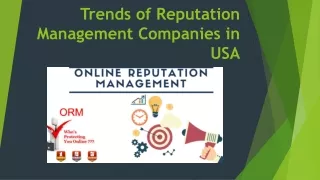 Trends of Reputation Management Companies in USA