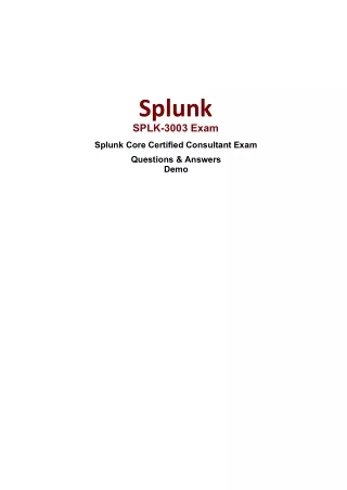 SPLK-3003 Dumps PDF ~ 100% Brilliant Results| dumpsfactory.com