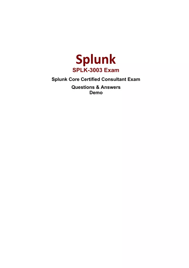 splunk splk 3003 exam