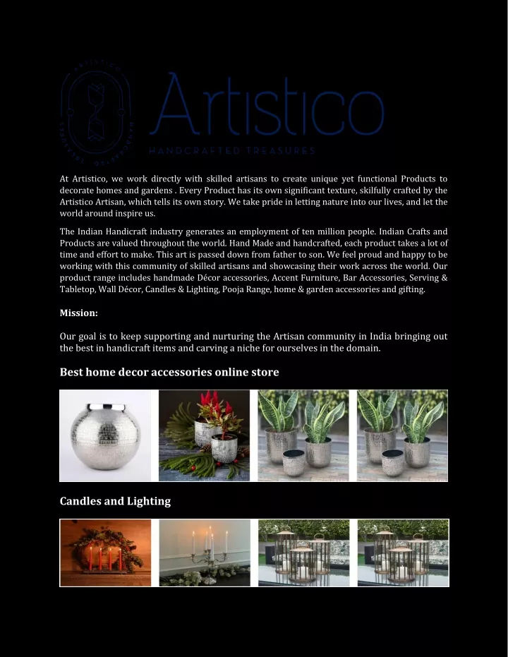 at artistico we work directly with skilled