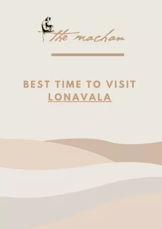 Best time to visit Lonavala