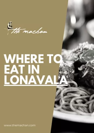 WHERE TO EAT IN LONAVALA