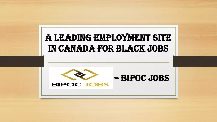 a leading employment site in canada for black jobs