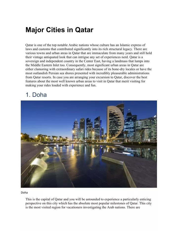 major cities in qatar