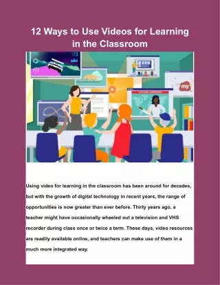 _12 Ways to Use Videos for Learning in the Classroom