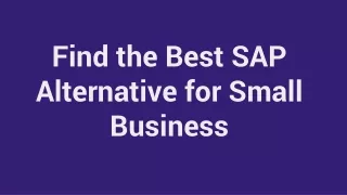 find the best sap alternative for small business