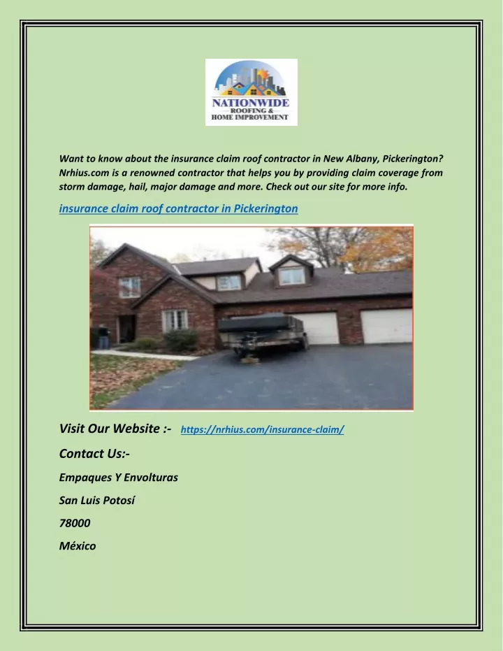 want to know about the insurance claim roof