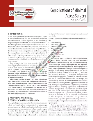 Complications of Minimal Access Surgery