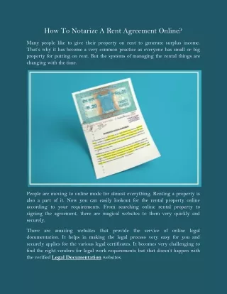 how to notarize a rent agreement online