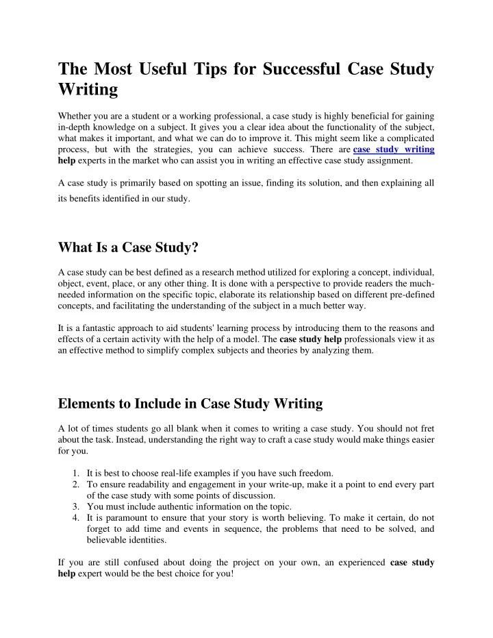 the most useful tips for successful case study