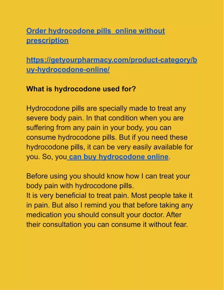 order hydrocodone pills online without