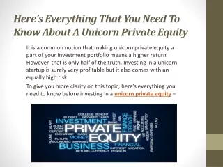 here s everything that you need to know about a unicorn private equity