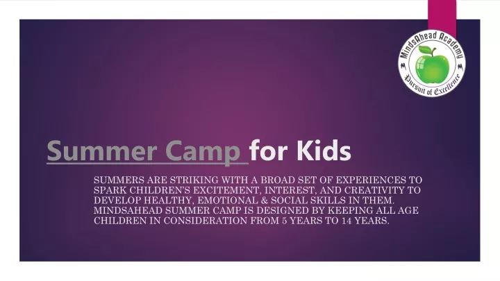summer camp for kids