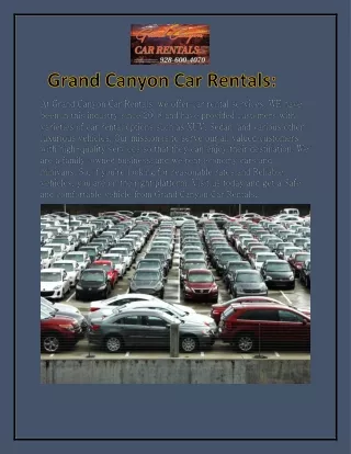 Get The Best Car Rental Service | Grand Canyon Car Rentals